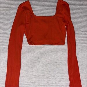 Primark Bold Orange Long Sleeve Crop Top